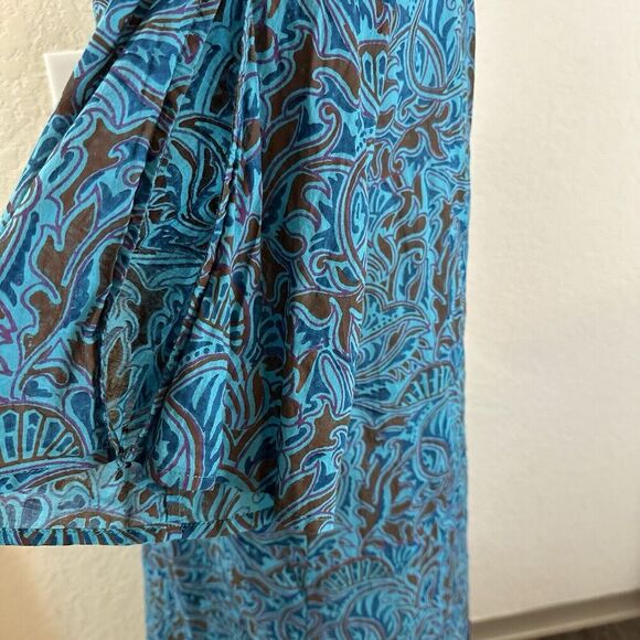 Cleobella Womens Midi Dress Size XS Kaftan Printed Tassel Neck Boho Festival - Picture 6 of 11